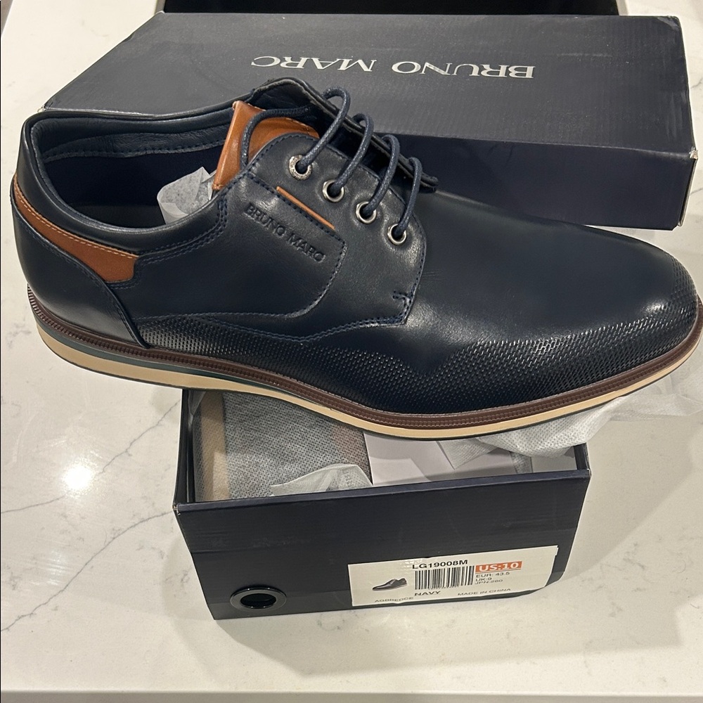 Bruno Marc Blue Dress Shoes